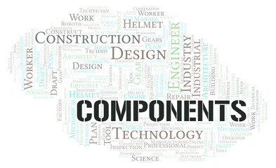 Obraz premium Components typography word cloud create with the text only