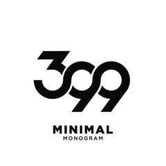399 infinity number initial logo design