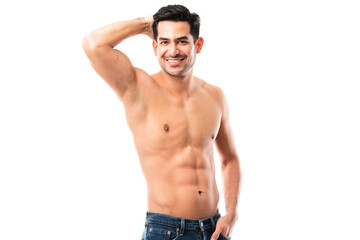 Fototapeta premium Handsome young man with muscular physique