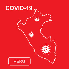 Map of Peru labeled 