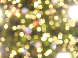 Obraz premium Bokeh lights,Christmas and Happy new year on blurred bokeh , background