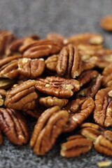 Pecan Nut Halves on Granite Slab