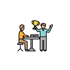 Obraz premium winner line icon. Signs and symbols can be used for web, logo, mobile app, UI, UX on white background.