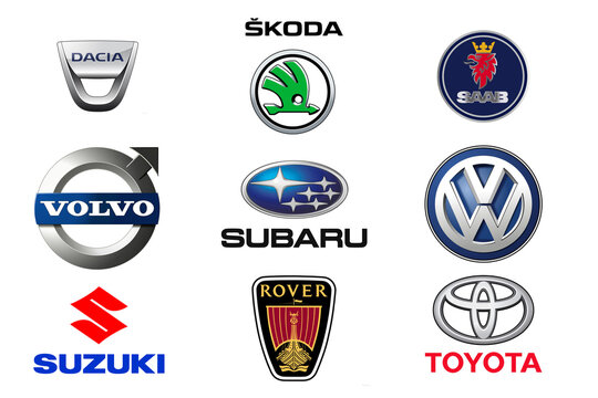 Logo Marki popularnych samochod&oacute;w