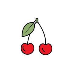 cherry line icon. Signs and symbols can be used for web, logo, mobile app, UI, UX on white background.