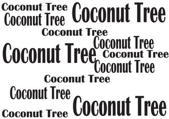 Obraz premium Coconut tree on white background and black writing.
