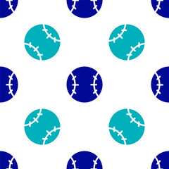 Obraz premium Blue Baseball ball icon isolated seamless pattern on white background. Vector Illustration.