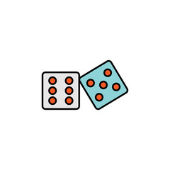 dice line icon. Signs and symbols can be used for web, logo, mobile app, UI, UX on white background.
