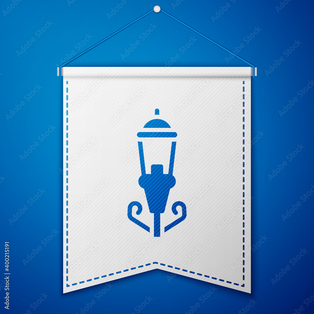 Canvas Prints blue vintage street light icon isolated on blue background. white pennant template. vector.