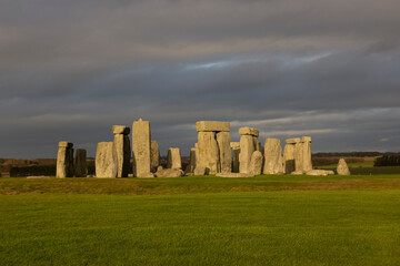 The stones of Stonehenge is famous landmark and nature beautiful in Wiltshire, England. UNESCO World Heritage Sites.befor sunset