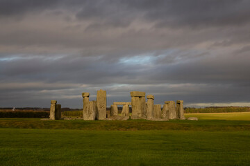 The stones of Stonehenge is famous landmark and nature beautiful in Wiltshire, England. UNESCO World Heritage Sites.