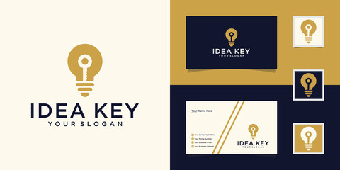 bulb logo and key inspiration for business cards