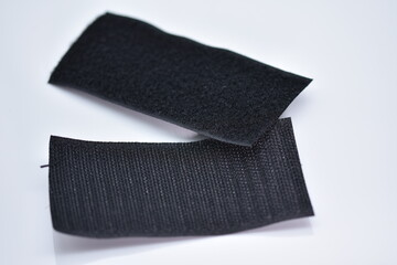 black Velcro tape isolated on white 
