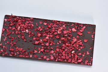 Bitter chocolate with cranberries and quinoa