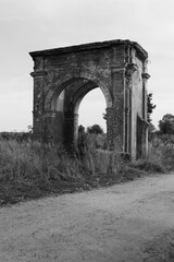 Dilapidated gate in an abandoned manor
