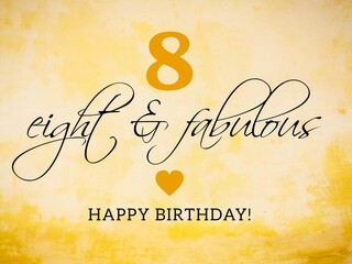 Retro happy birthday card illustration