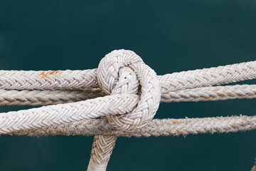 Fototapeta premium rope on a boat,sea knot