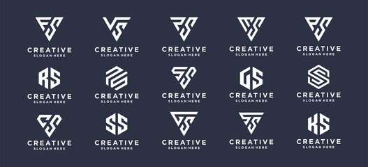 set of creative monogram  logo design template, abstract symbol set