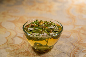 Blend of dried herbs, leaves and stems to make a tonic healing tea