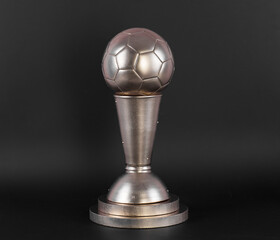golden soccer ball on golden pedestal