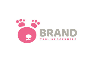 paw dog funny logo