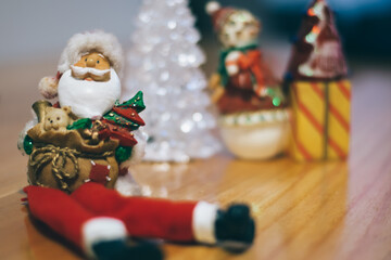 Christmas decoration balls with sparkle bokeh