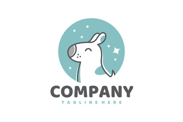 cute dog shiny logo