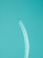 A group of planes in the sky