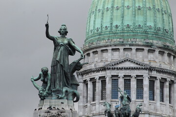 statue of Buenos Aires's congress palace