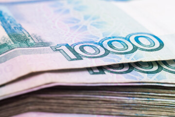 Some Russian money isolated on white background