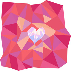 Naklejka na ściany i meble Illustration polygonal heart. valentine's day concept. For card, greeting etc.