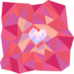 Illustration polygonal heart. valentine's day concept. For card, greeting etc.