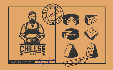 price tag cheese with cheese maker logo.