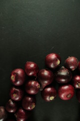 sweet red onions on background
