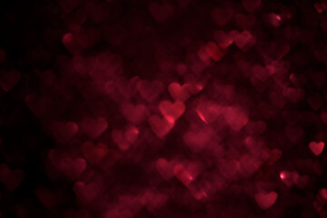 Valentines Day romantic heart shape blurred bokeh lights