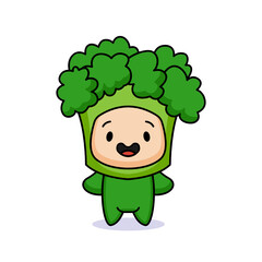 Cute kids with vegetable costume illustration