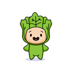 Cute kids with vegetable costume illustration