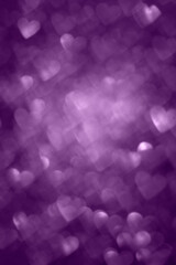 Valentines Day romantic heart shape blurred bokeh lights