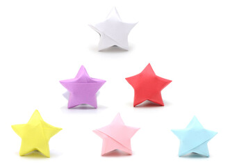 lucky paper stars on row