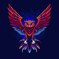 cool flying owl illustration