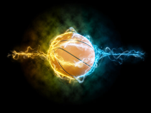 Basketball And Electric Waves