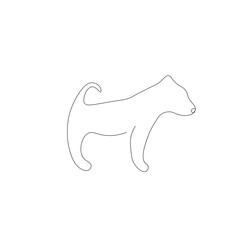 Dog on white background silhouette, vector illustration