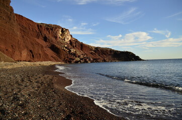 The red beach on the Greek island of Santorini