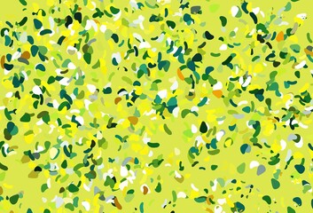 Light green, yellow vector background with abstract forms.