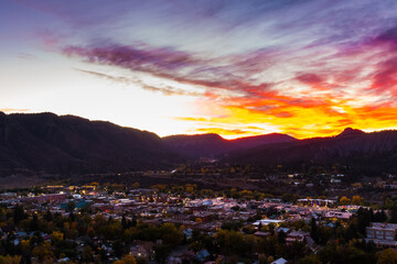 Fototapeta na wymiar Downtown Durango at Sunset, Durango, Colorado, USA