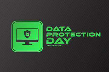 Data Protection Day. January 28. Holiday concept. Template for background, banner, card, poster with text inscription. Vector EPS10 illustration.