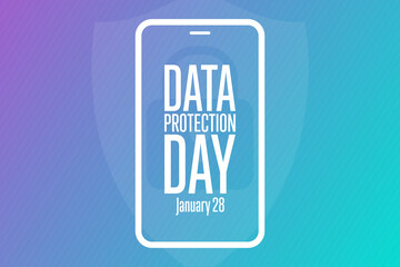 Data Protection Day. January 28. Holiday concept. Template for background, banner, card, poster with text inscription. Vector EPS10 illustration.