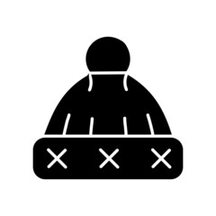 Big Pompom Beanie hat glyph icon