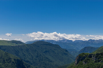 mountains and clouds
