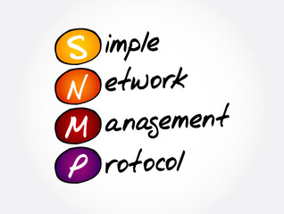 SNMP - Simple Network Management Protocol acronym, technology concept background